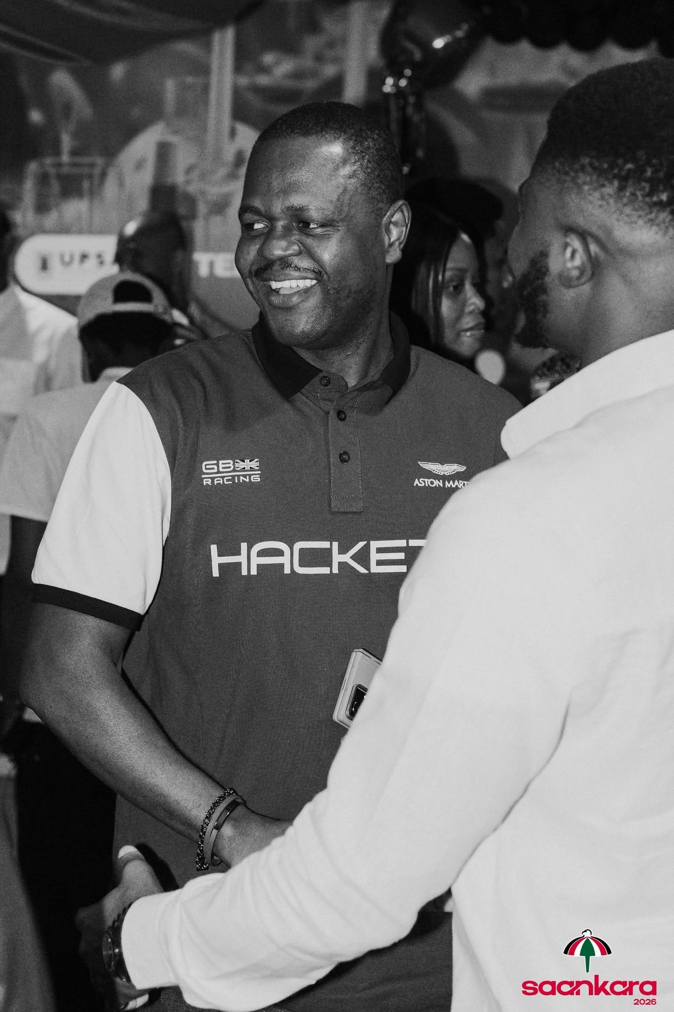 Basiera Saankara greeting supporters on a community visit